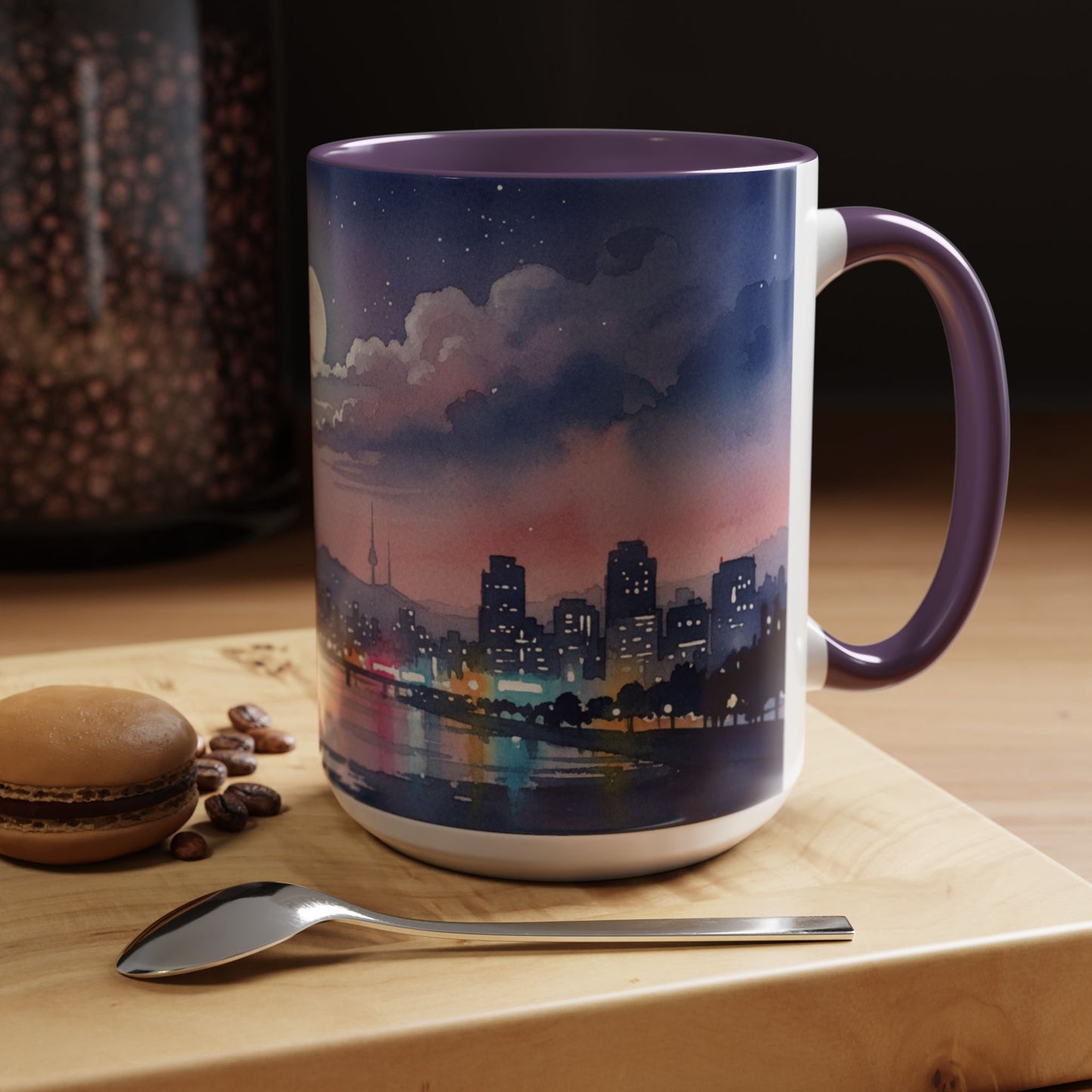 Seoul Skyline Mug | Korean Aesthetic Cup | Cozy K-drama Inspired Gift