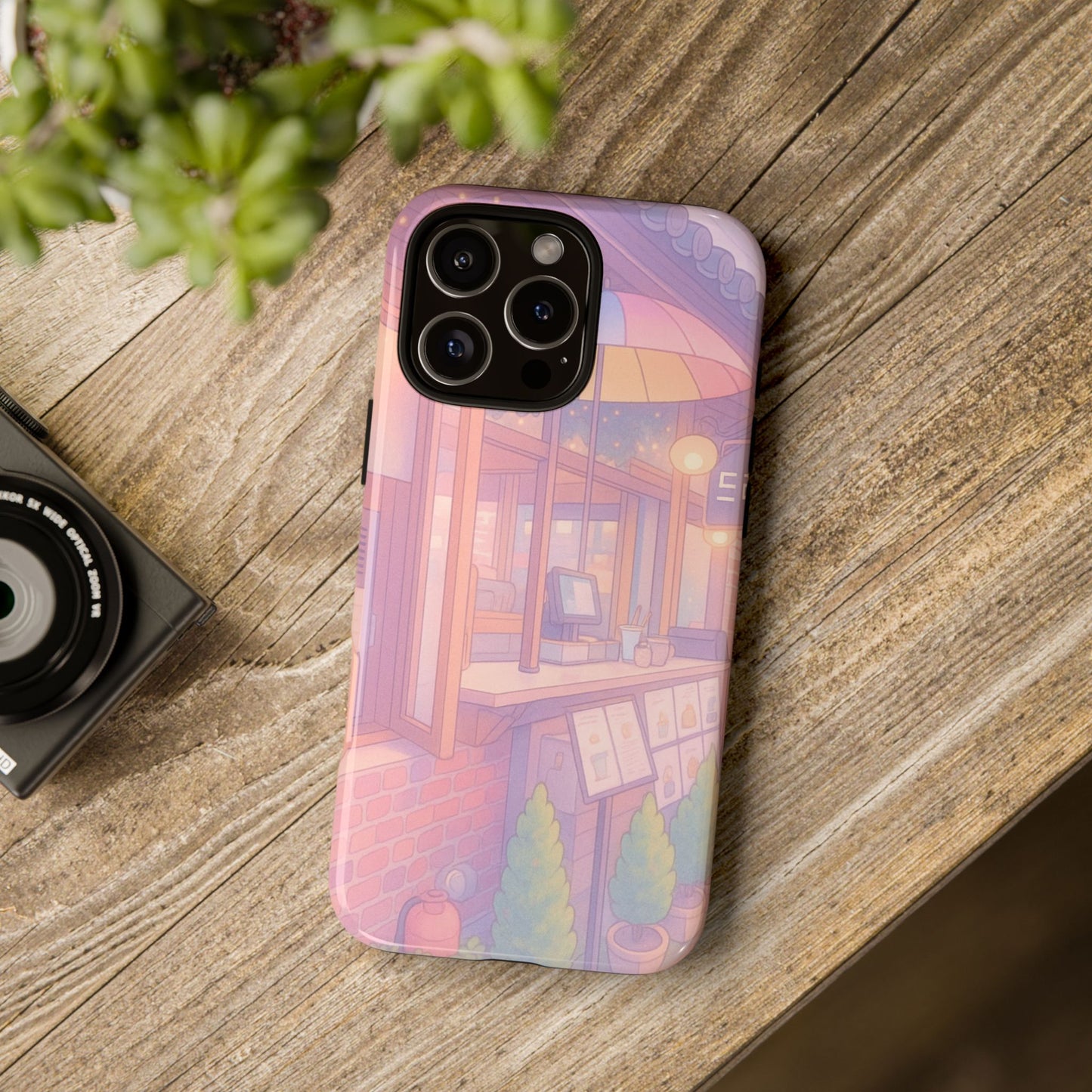 Pastel Café Phone Case — Cute Aesthetic City Shop iPhone Cover