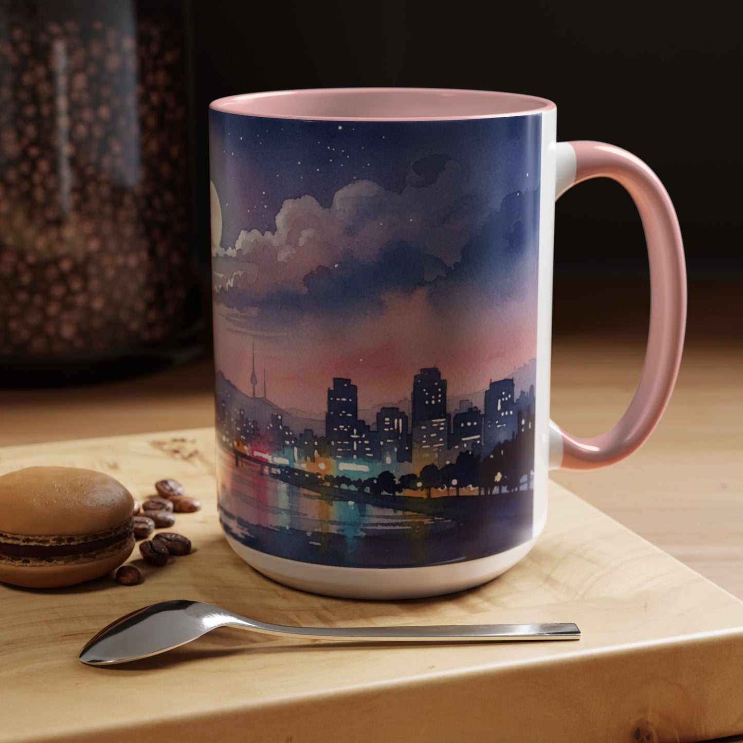 Seoul Skyline Mug | Korean Aesthetic Cup | Cozy K-drama Inspired Gift