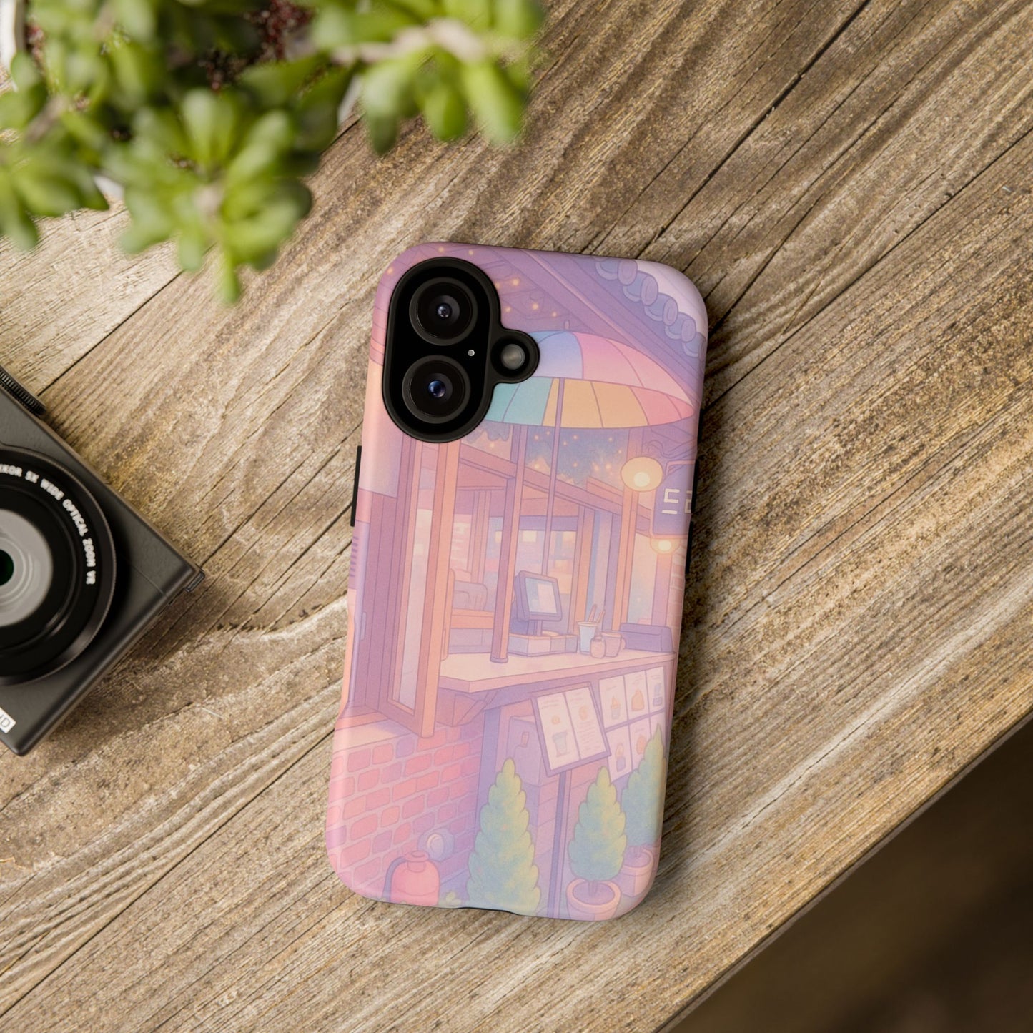 Pastel Café Phone Case — Cute Aesthetic City Shop iPhone Cover