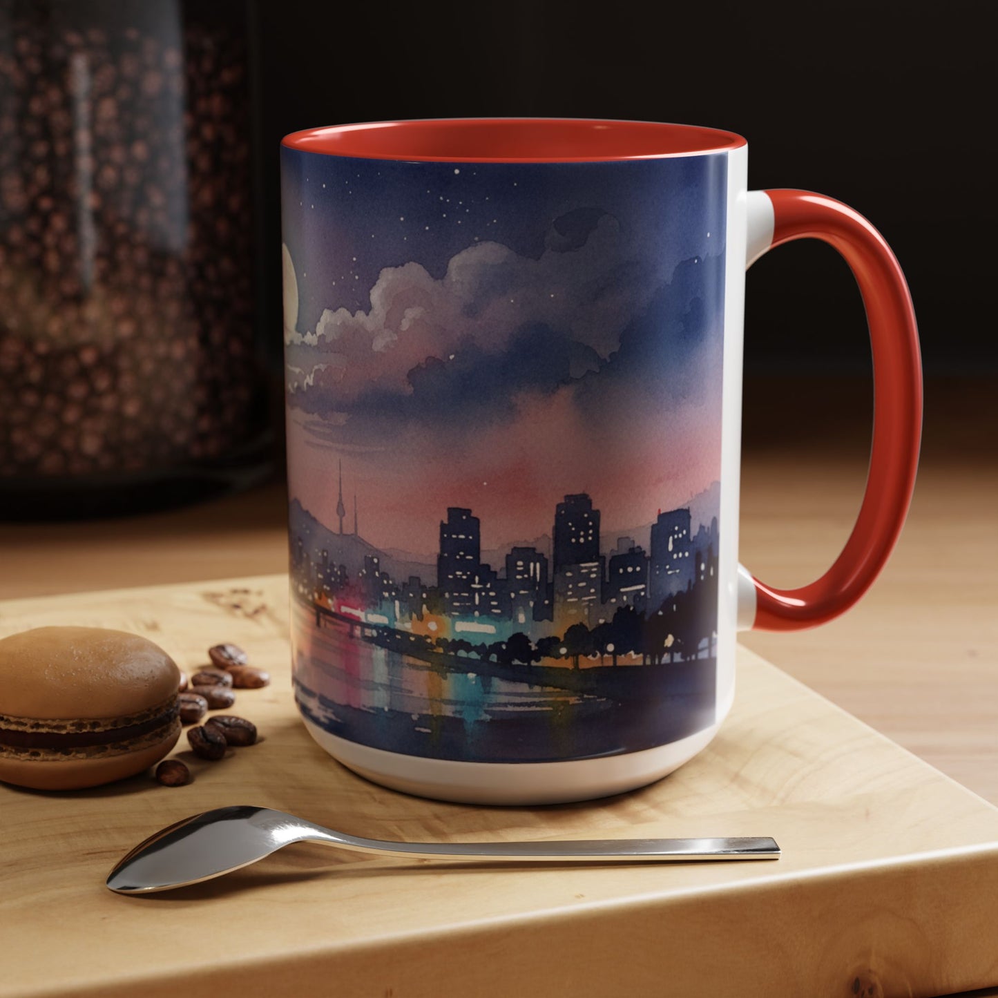 Seoul Skyline Mug | Korean Aesthetic Cup | Cozy K-drama Inspired Gift