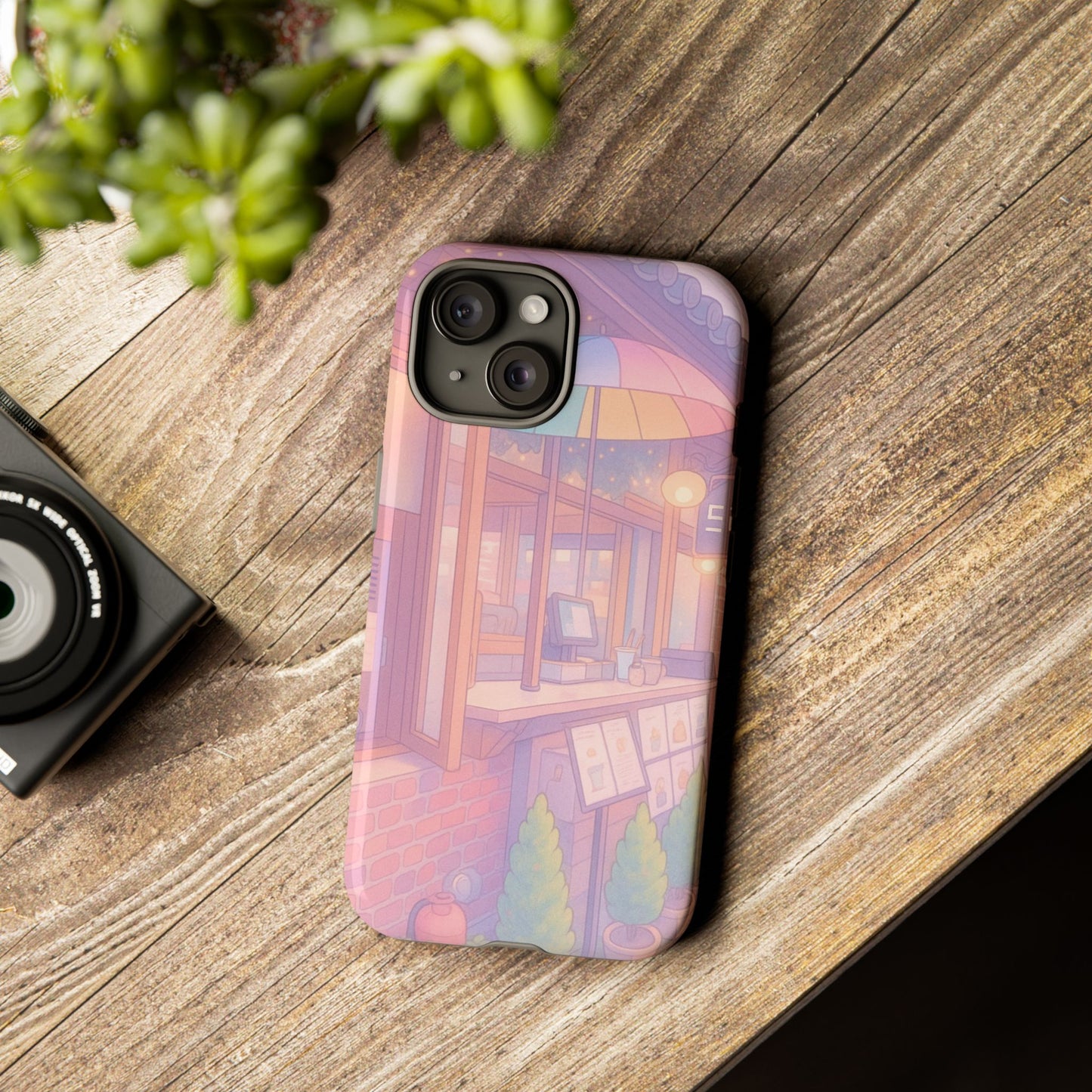 Pastel Café Phone Case — Cute Aesthetic City Shop iPhone Cover