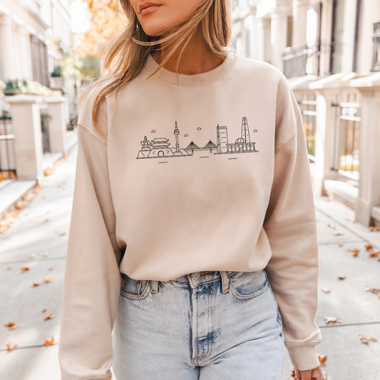 Seoul Skyline Unisex Crewneck Sweatshirt