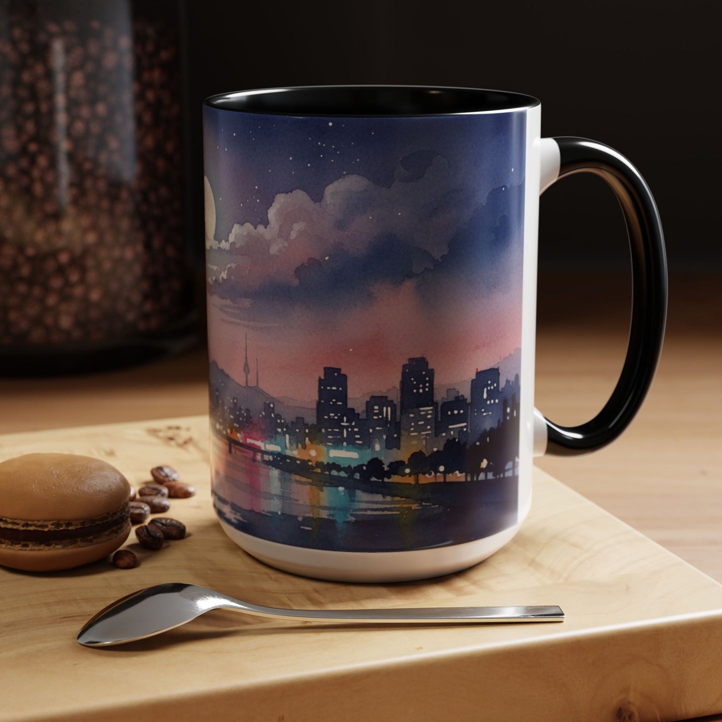 Seoul Skyline Mug | Korean Aesthetic Cup | Cozy K-drama Inspired Gift