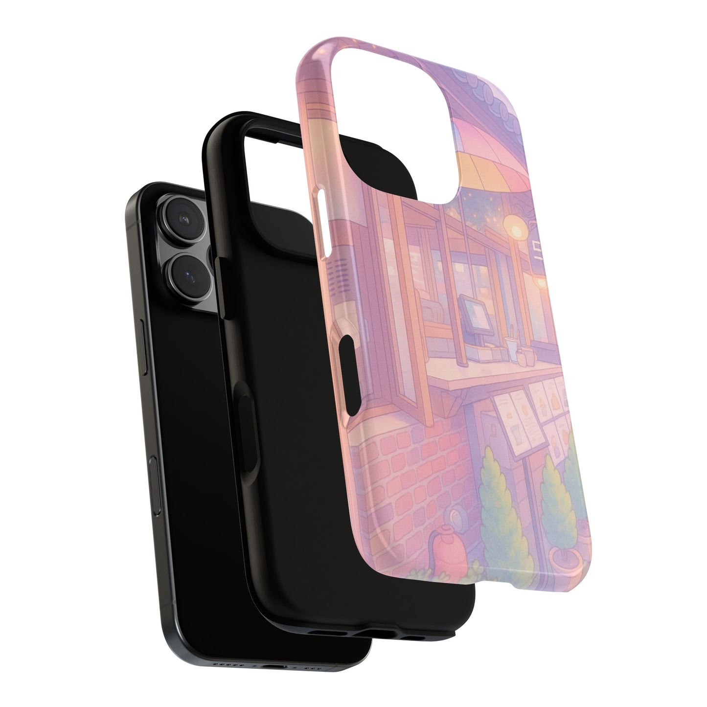 Pastel Café Phone Case — Cute Aesthetic City Shop iPhone Cover