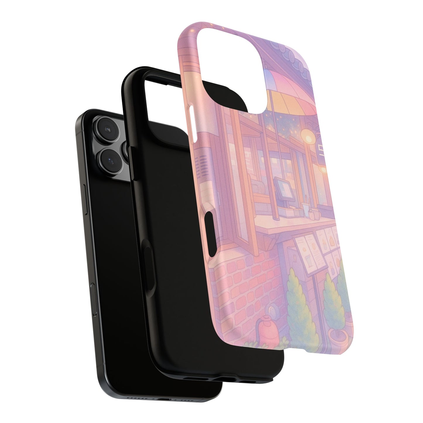 Pastel Café Phone Case — Cute Aesthetic City Shop iPhone Cover