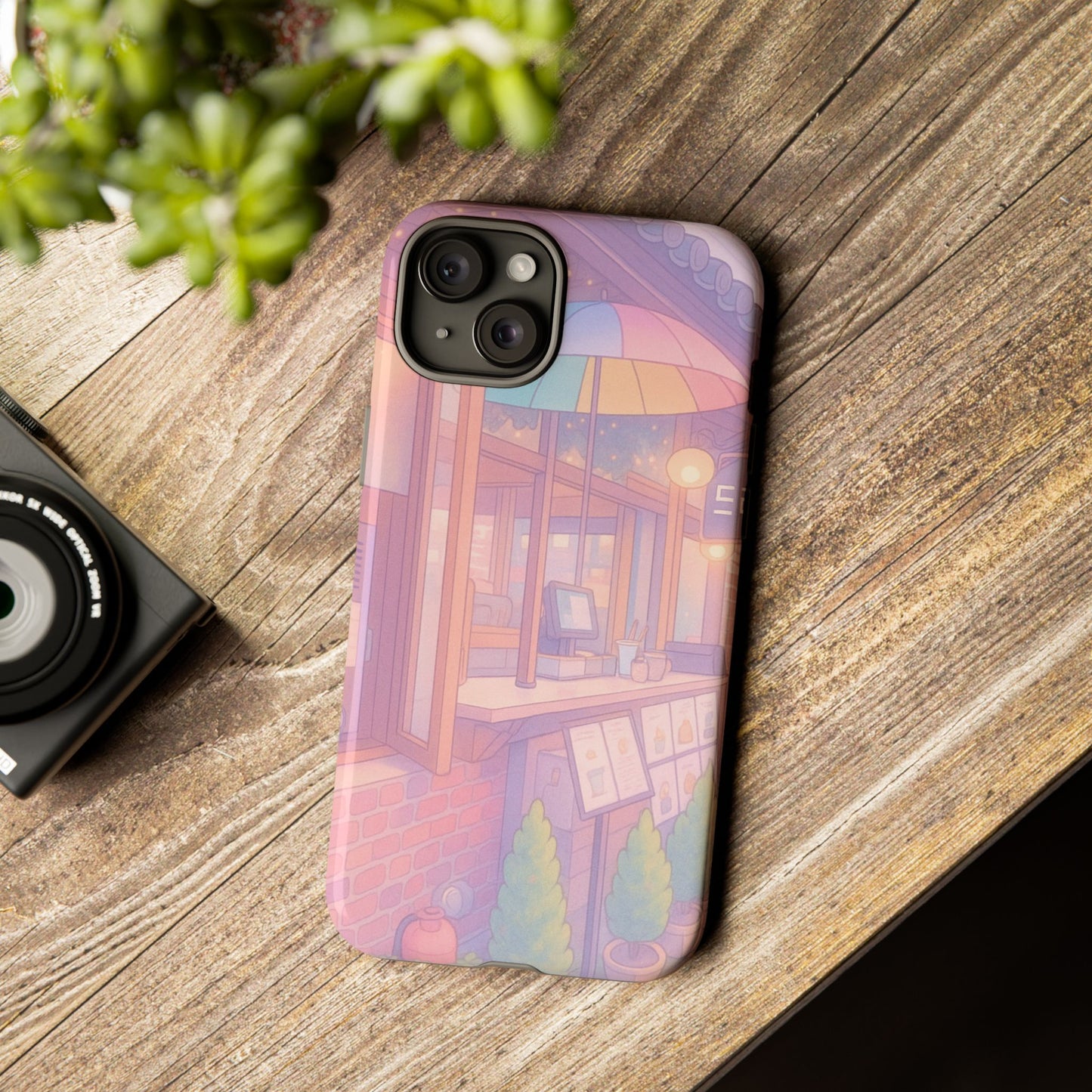 Pastel Café Phone Case — Cute Aesthetic City Shop iPhone Cover